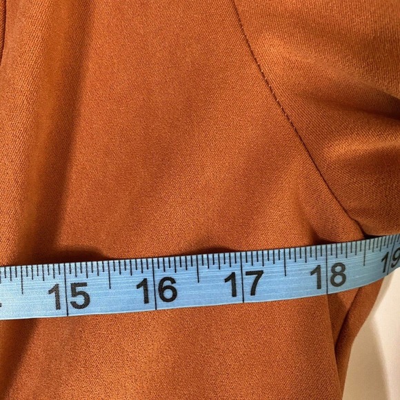 Briggs New York Shirt Blazer Womens MP Long Sleeve Rust Orange Shoulder Pads - Picture 7 of 10